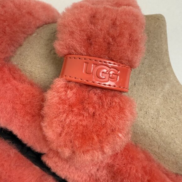 EUC UGG Women's Fuzz Yeah Blush Pink Sheepskin Slipper Slides - Picture 7 of 13